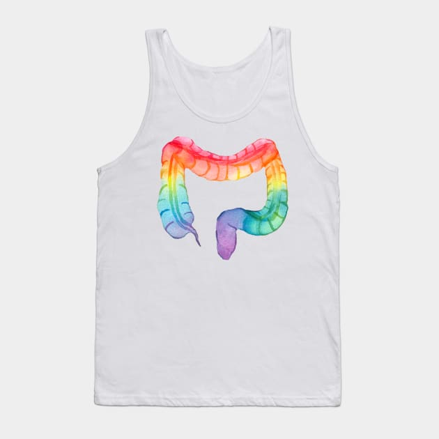 Rainbow Watercolor Colon (white) Tank Top by ayemfid